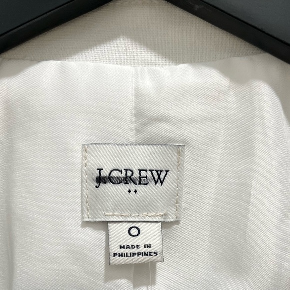 J. Crew Linen cotton Blend One Button Blazer White Size 0 NEW capsule wardrobe - Picture 11 of 14
